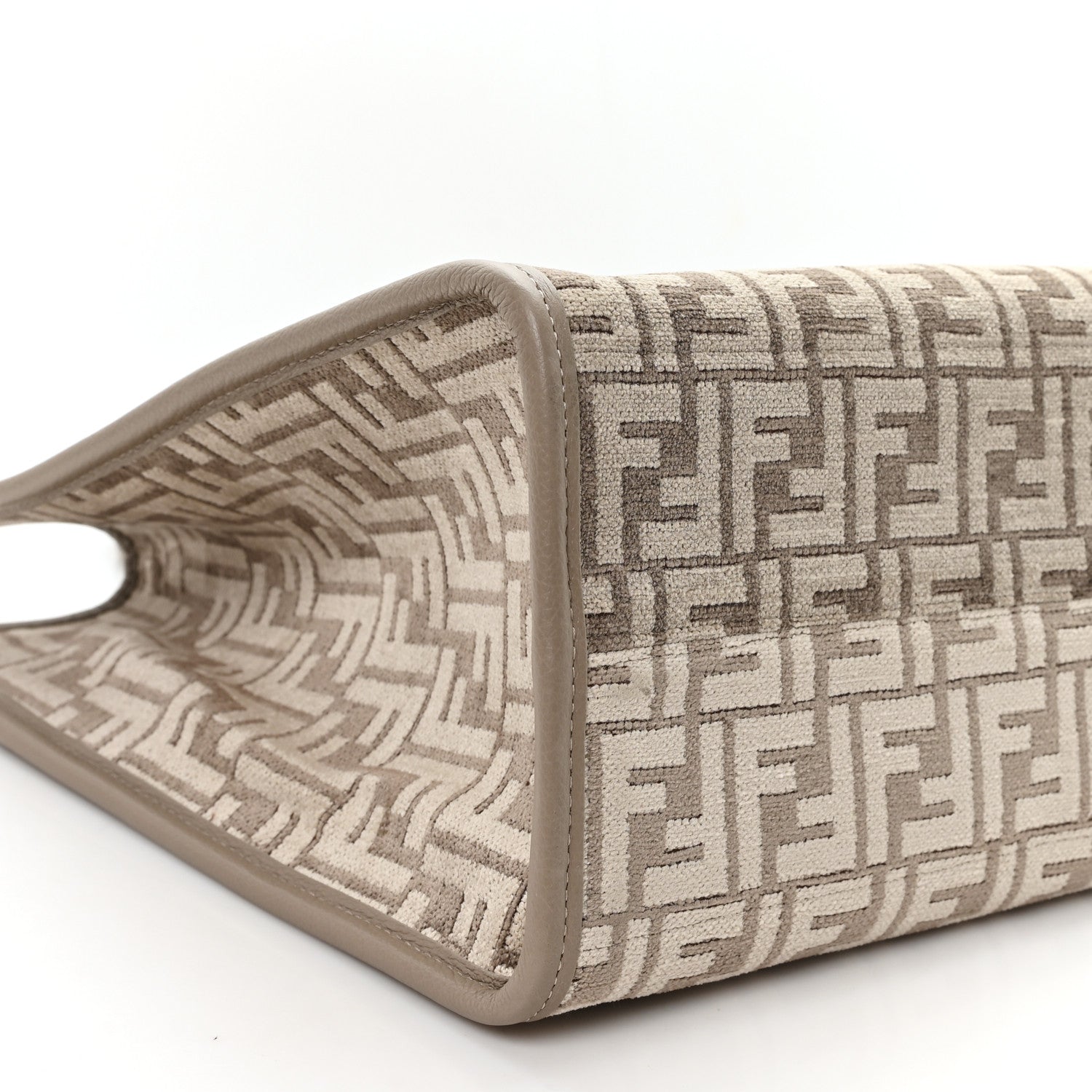 Fendi Chenille Vitello Cher FF Medium Fendi Sunshine Shopper Tote Tortora 9 of 11