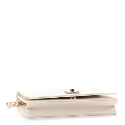 Chanel Caviar Quilted Vintage Mademoiselle Wallet On Chain WOC White 4 of 11