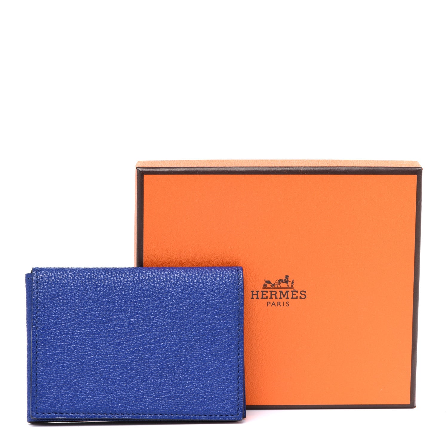Hermes Chevre Mysore Guernesey Card Case Bleu Electrique 15 of 16