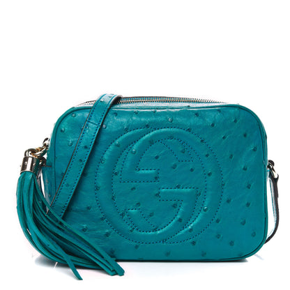 Gucci Ostrich Small Soho Disco Bag Teal 1 of 11