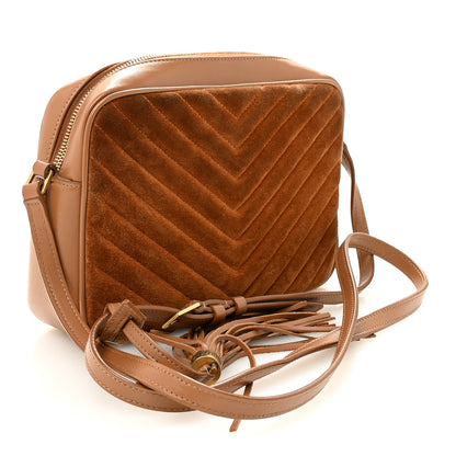 Saint Laurent Suede Matelasse Monogram Lou Camera Bag Cinnamon 3 of 9