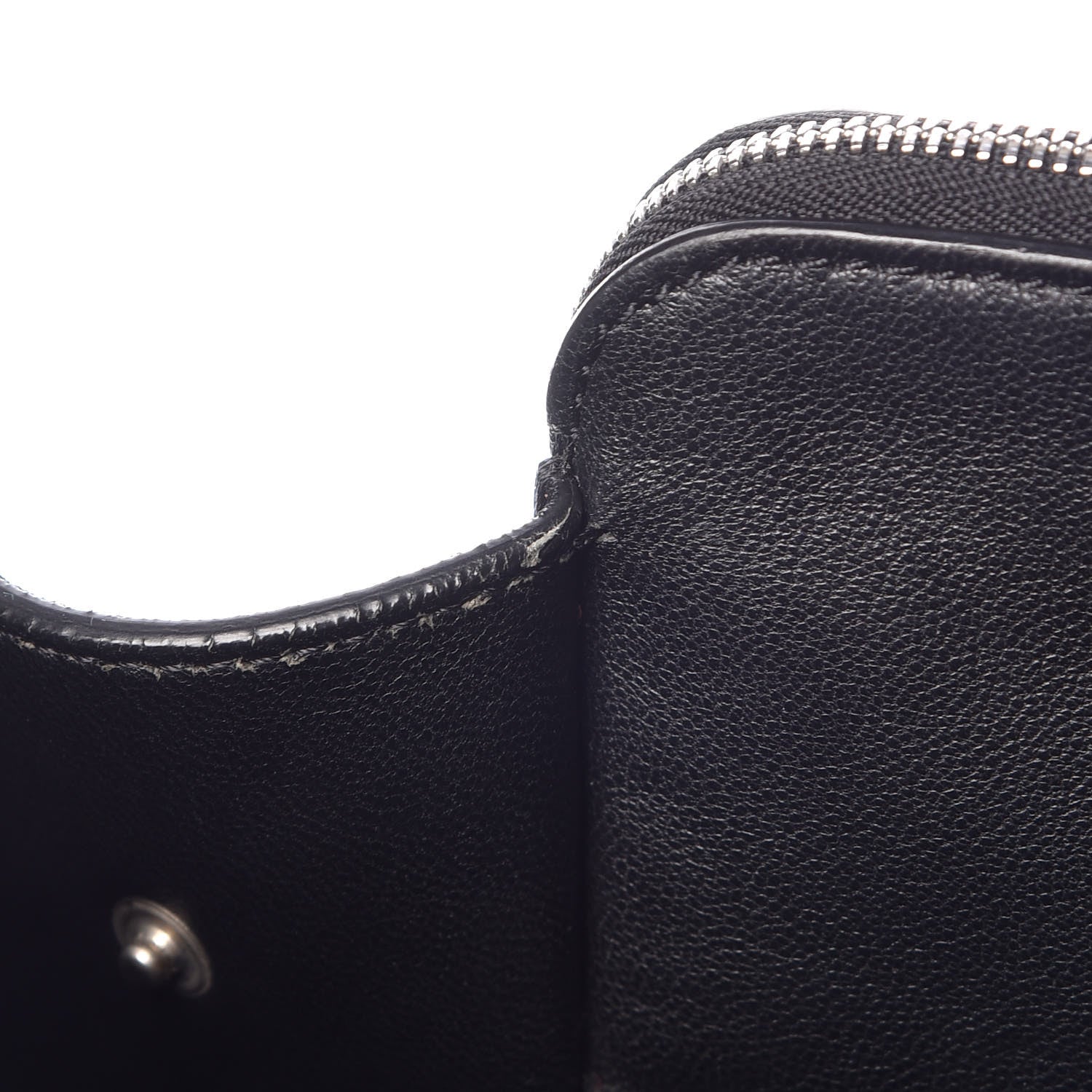 Celine Drummed Calfskin Suede Double Zip Trapeze Black 17 of 23