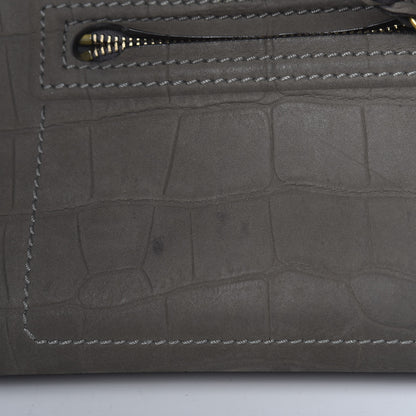 Celine Crocodile Embossed Nubuck Medium Phantom Luggage Grey 8 of 17