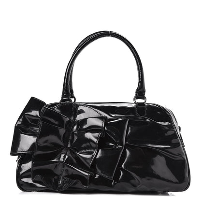 Valentino Garavani Patent Lacca Bow Bowler Tote Black 1 of 11