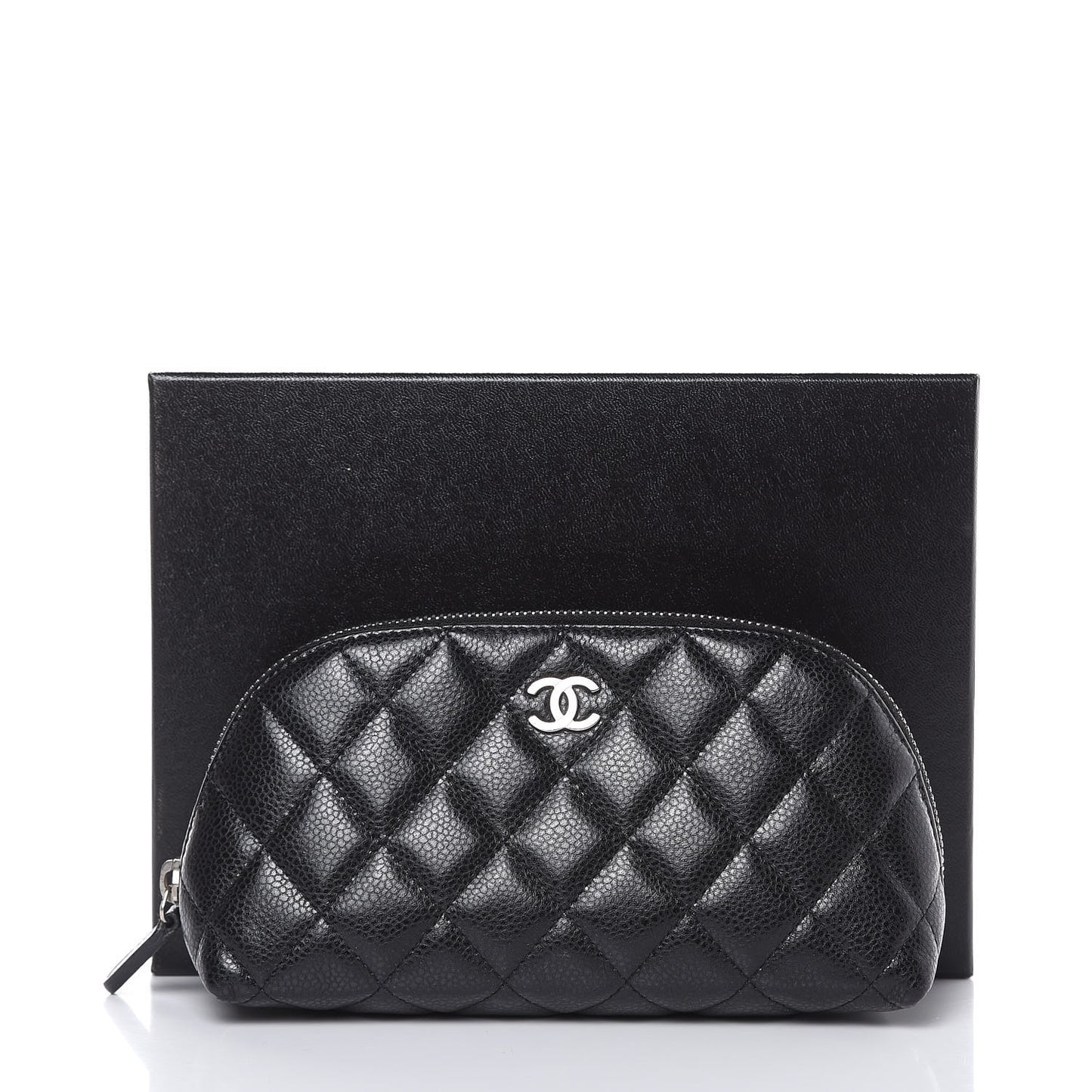 Caviar Quilted Cosmetic Case Black