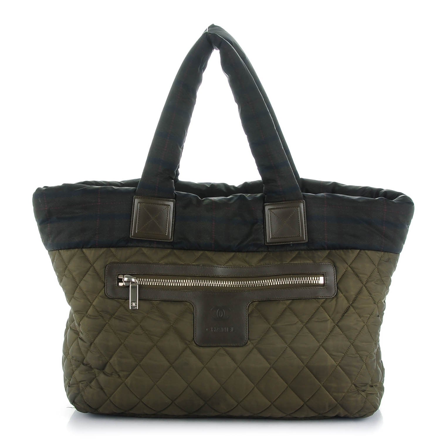 Chanel Nylon Quilted Medium Coco Cocoon Tote Khaki 1 of 7