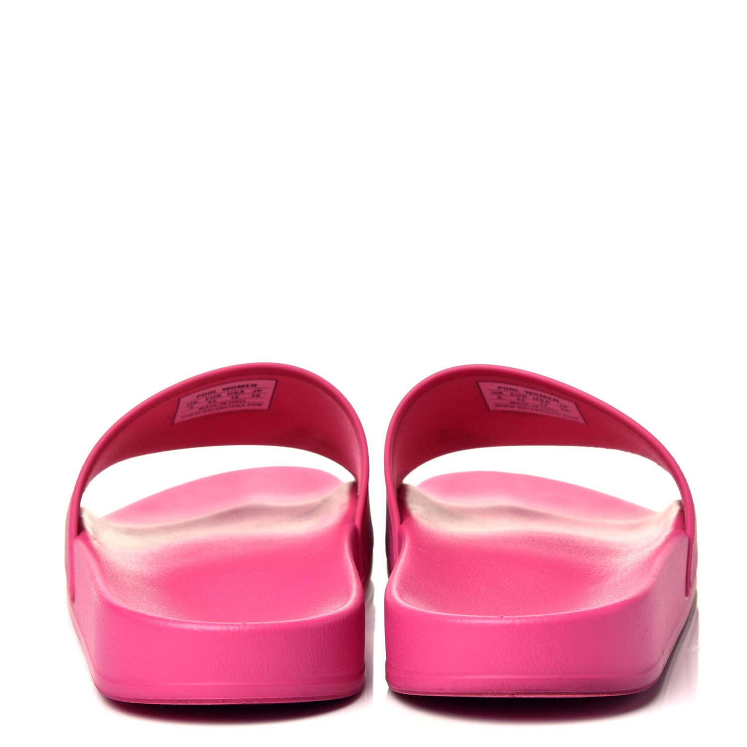 Balenciaga Rubber Allover Logo Womens Pool Slide Sandals 42 Pink Black 5 of 7