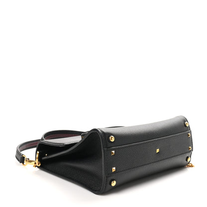 Valentino Garavani Grainy Calfskin Small VSling Top Handle Bag Black 4 of 9