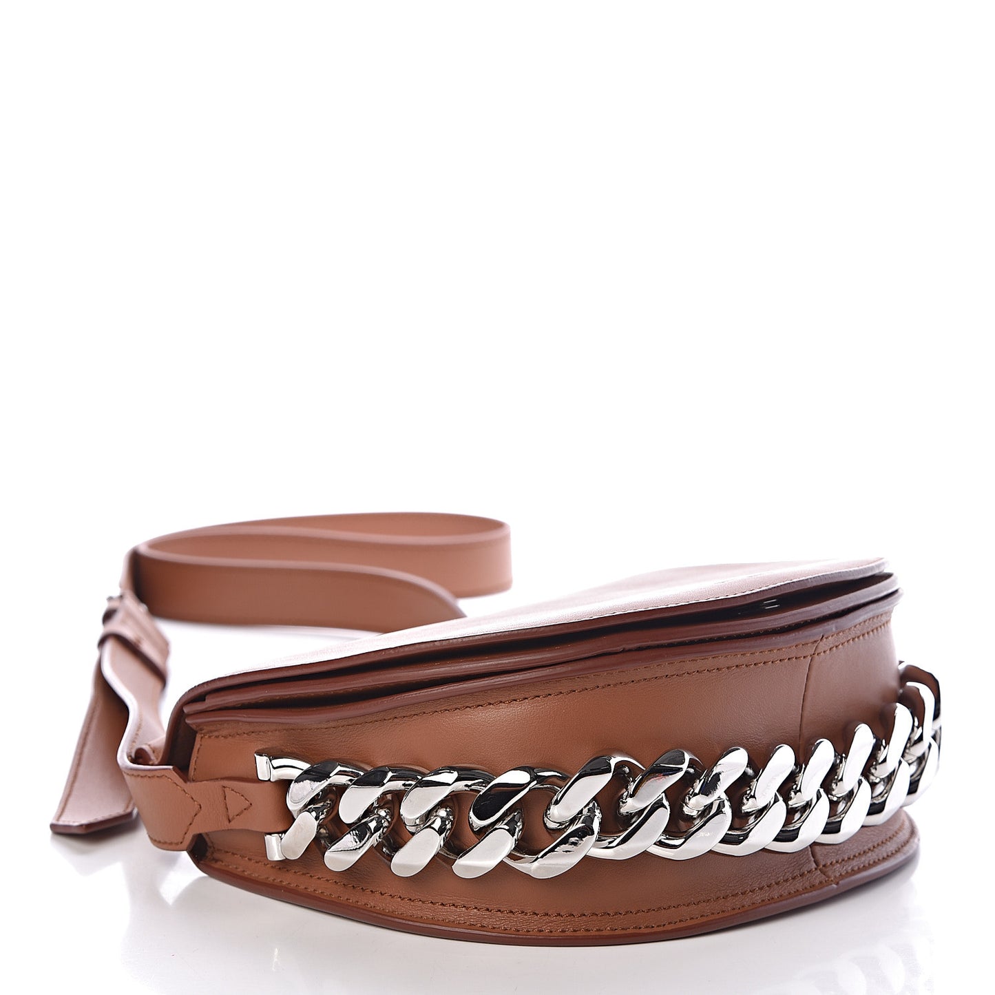 Calfskin Mini Infinity Saddle Bag Cognac