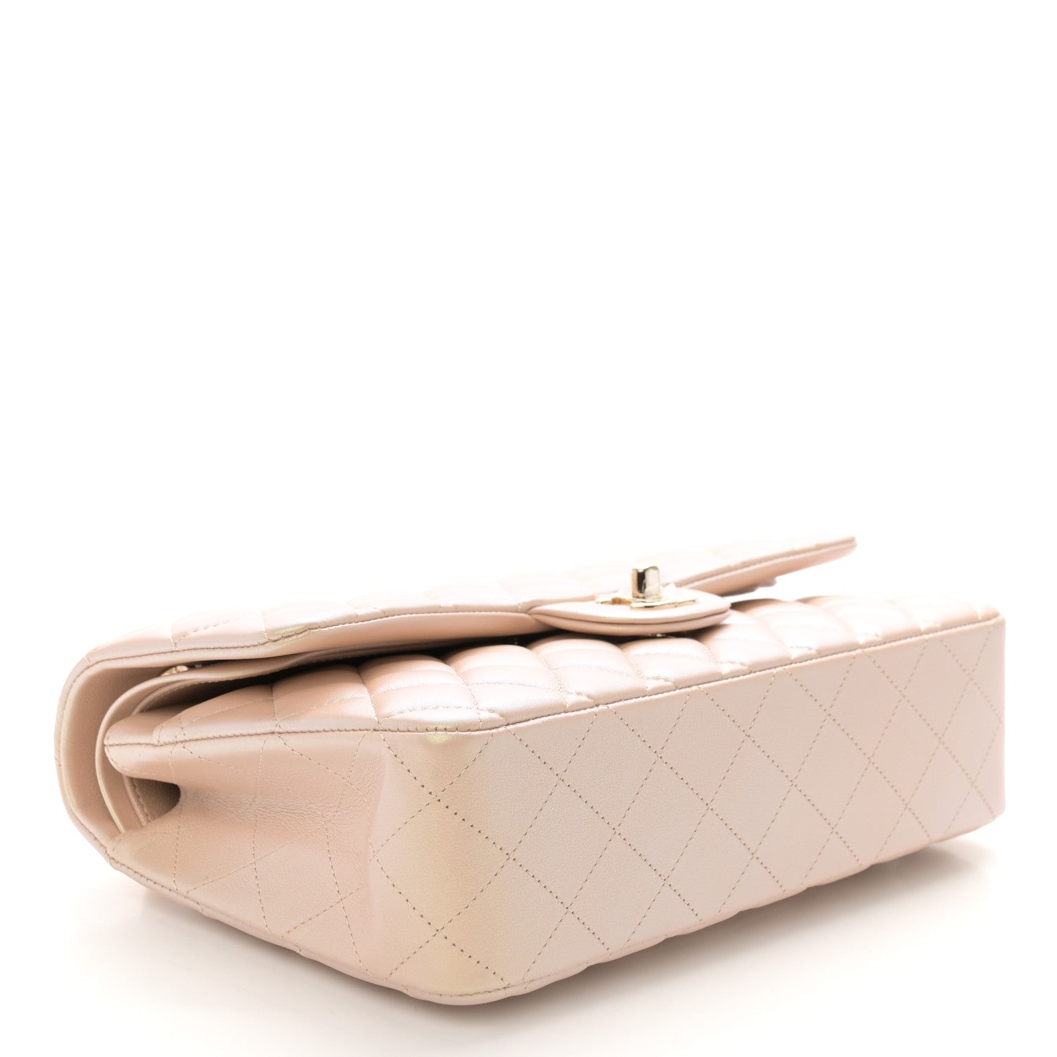 Chanel Iridescent Calfskin Quilted Medium Double Flap Beige 4 of 11
