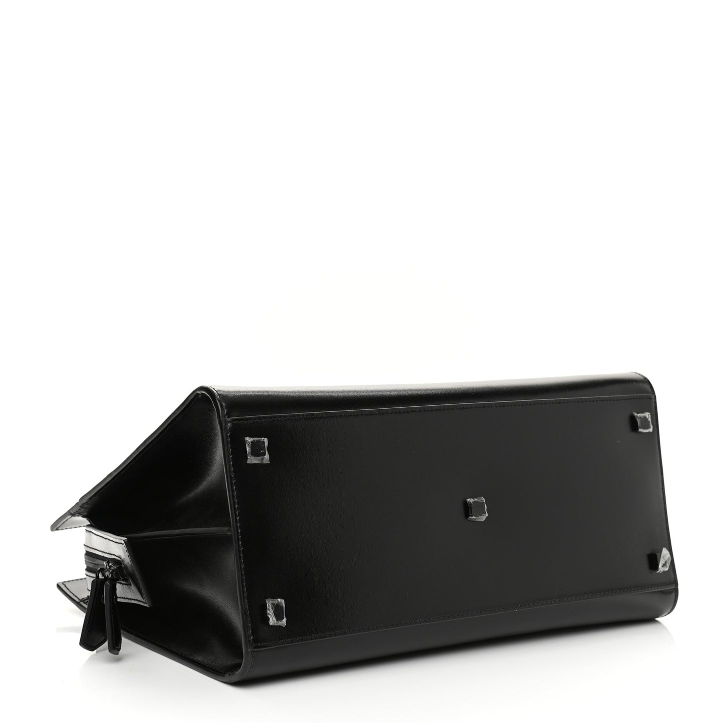 Shiny Calfskin Medium Uptown Tote Black
