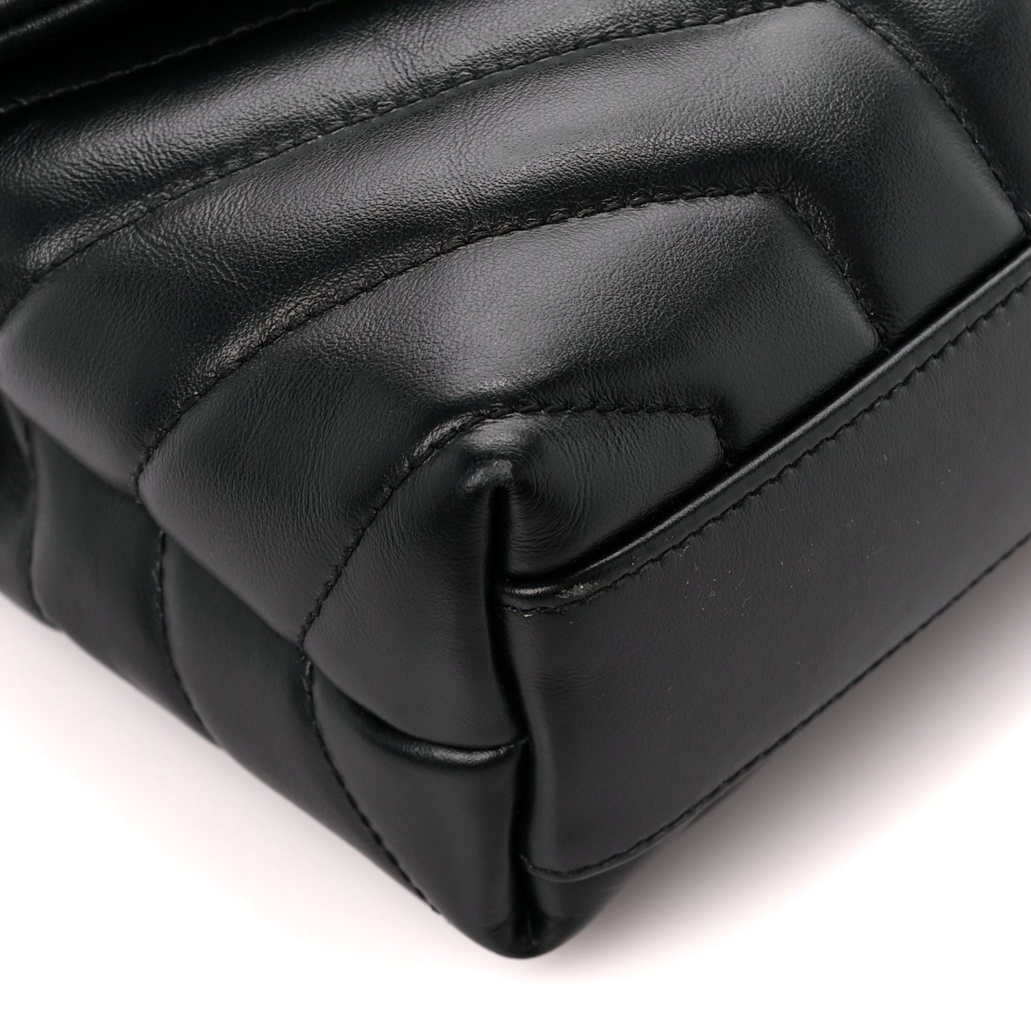 Calfskin Y Quilted Monogram Toy Loulou Crossbody Bag Black