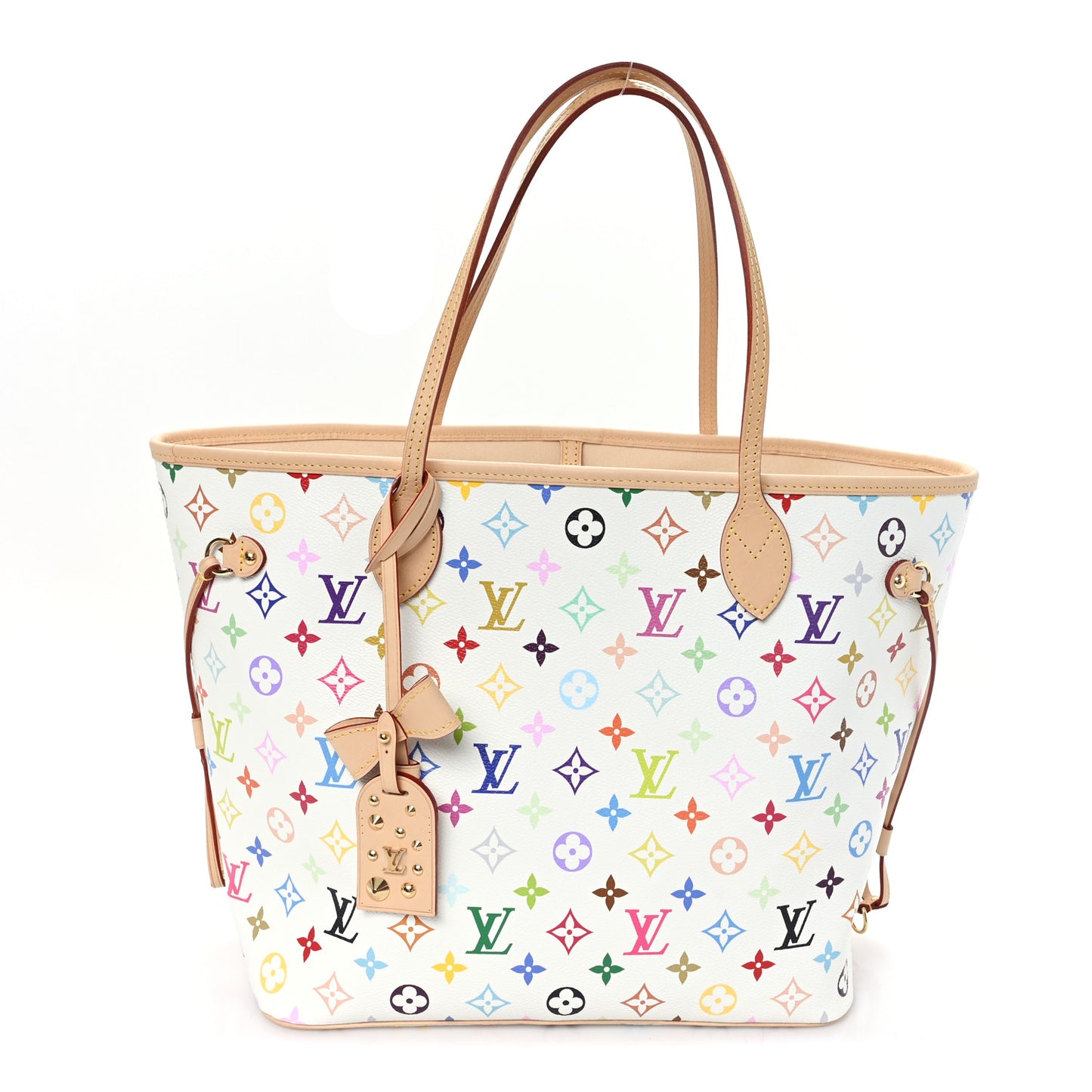 LV X TM Monogram Multicolor Neverfull MM White