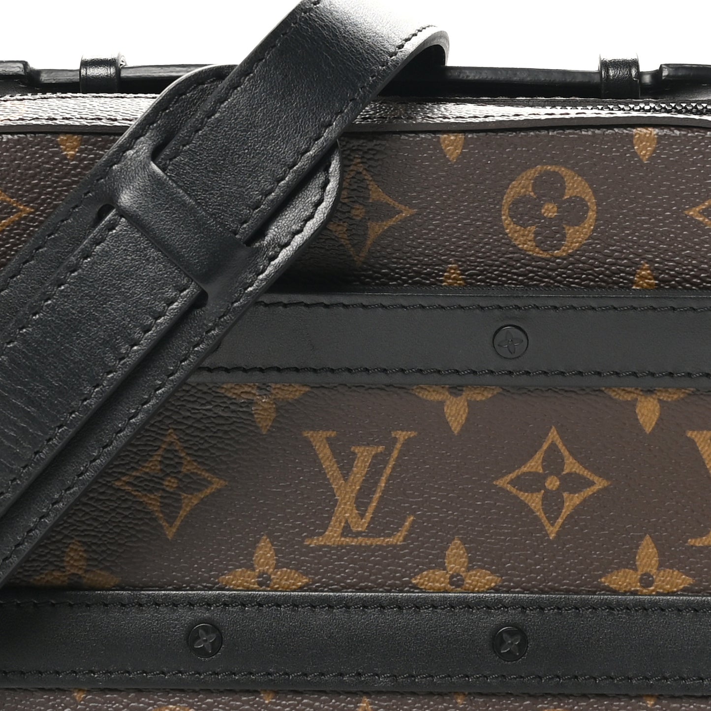 Monogram Macassar Handle Soft Trunk Black