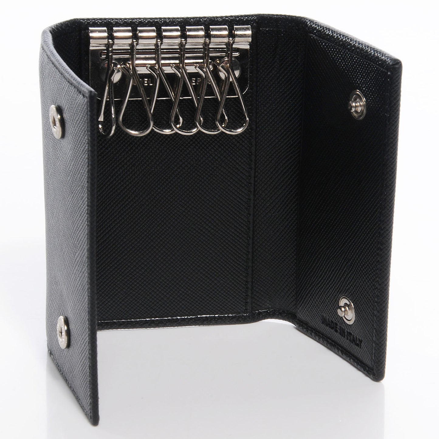 Saffiano Metal 6 Key Holder Black
