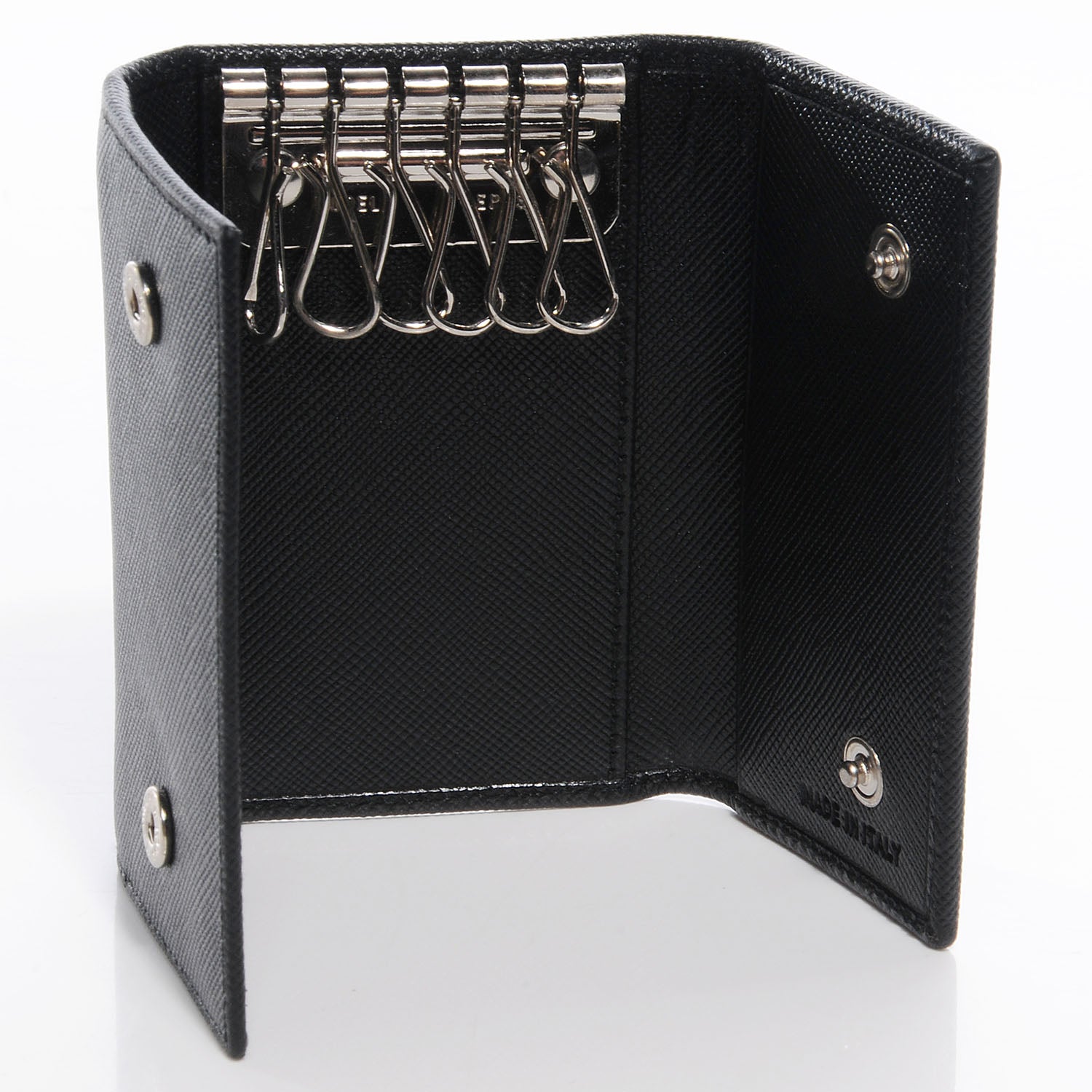 Prada Saffiano Metal 6 Key Holder Black 6 of 8