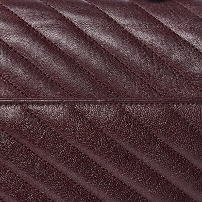 Saint Laurent Sheepskin Matelasse Chevron Monogram Large College Satchel Amaranto 20 of 21