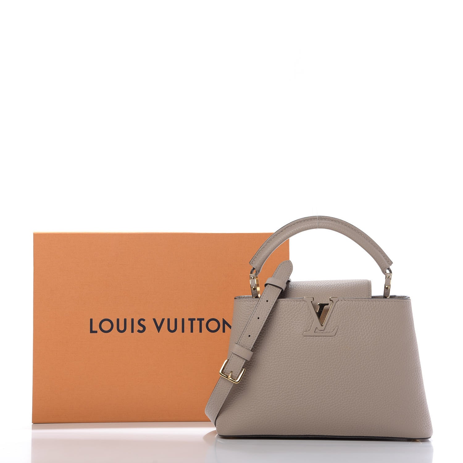 Louis Vuitton Taurillon Capucines BB Galet 10 of 10