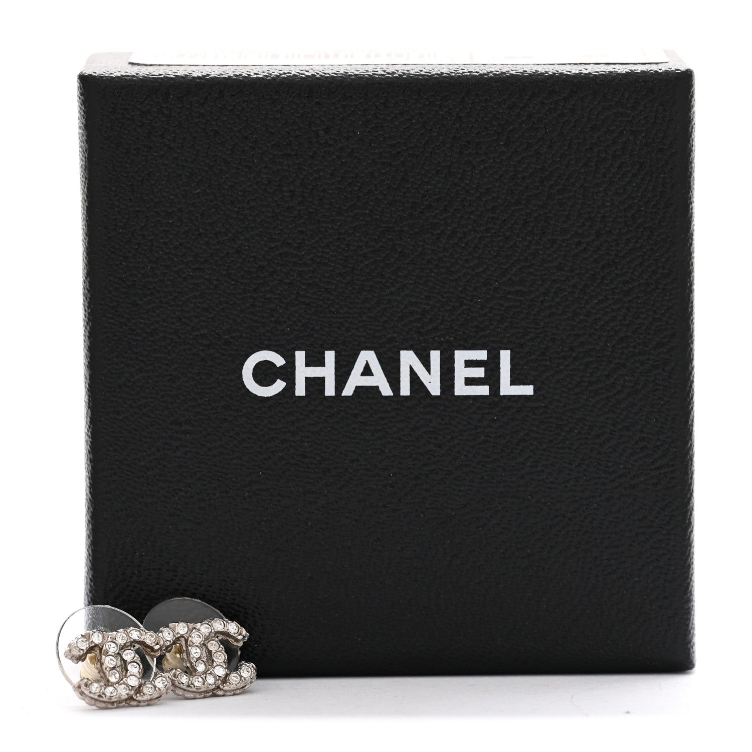 Chanel Crystal Mini CC Earrings Silver 5 of 5