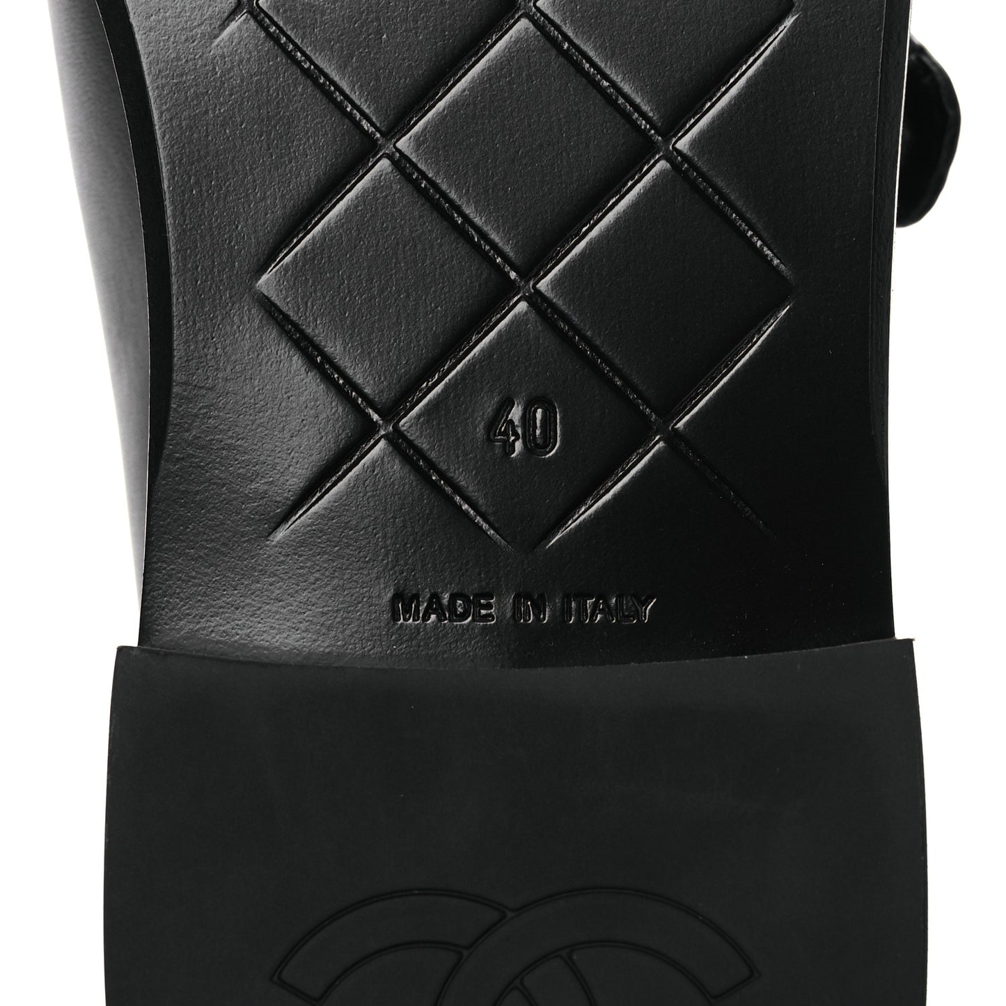 Calfskin CC Turnlock Moccasins 40 Black