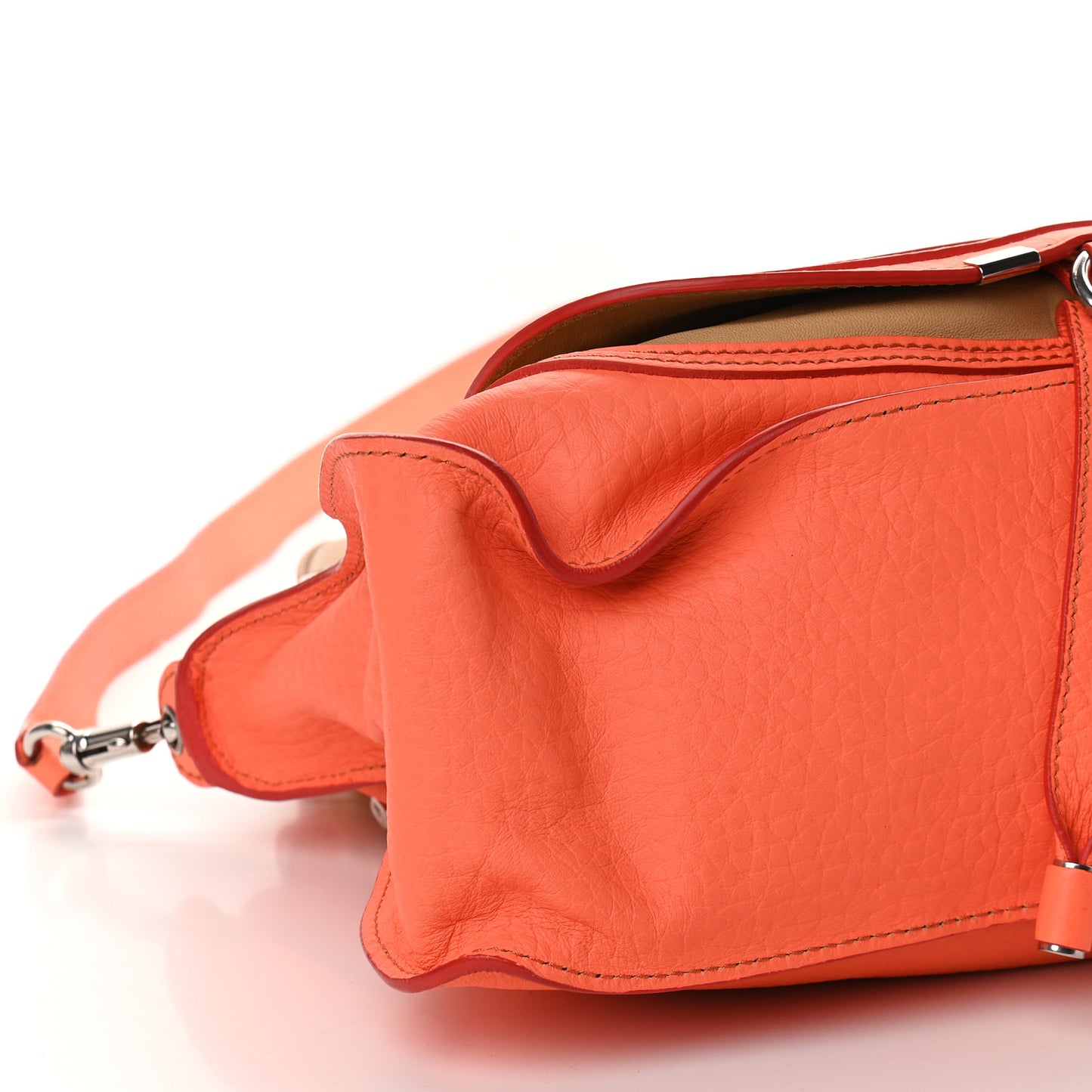 Calfskin Medium Marcie Satchel Orange Fizz