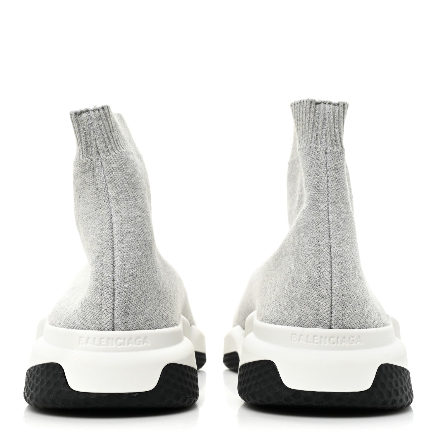 Balenciaga Sweatshirt Knit Bi-Color Sole Mens Speed Sneakers 12 Grey White Black 4 of 9