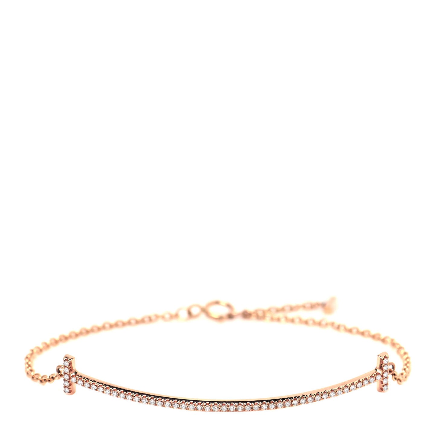 18K Rose Gold Diamond T Smile Bracelet