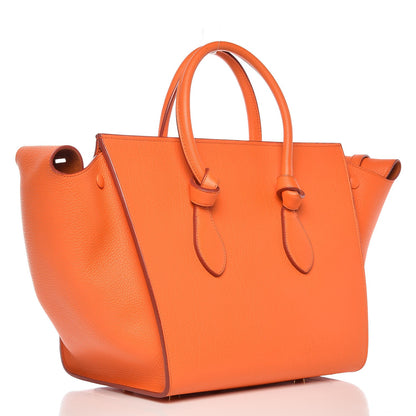 Celine Crisped Calfskin Small Tie Knot Tote Bright Orange 3 of 11