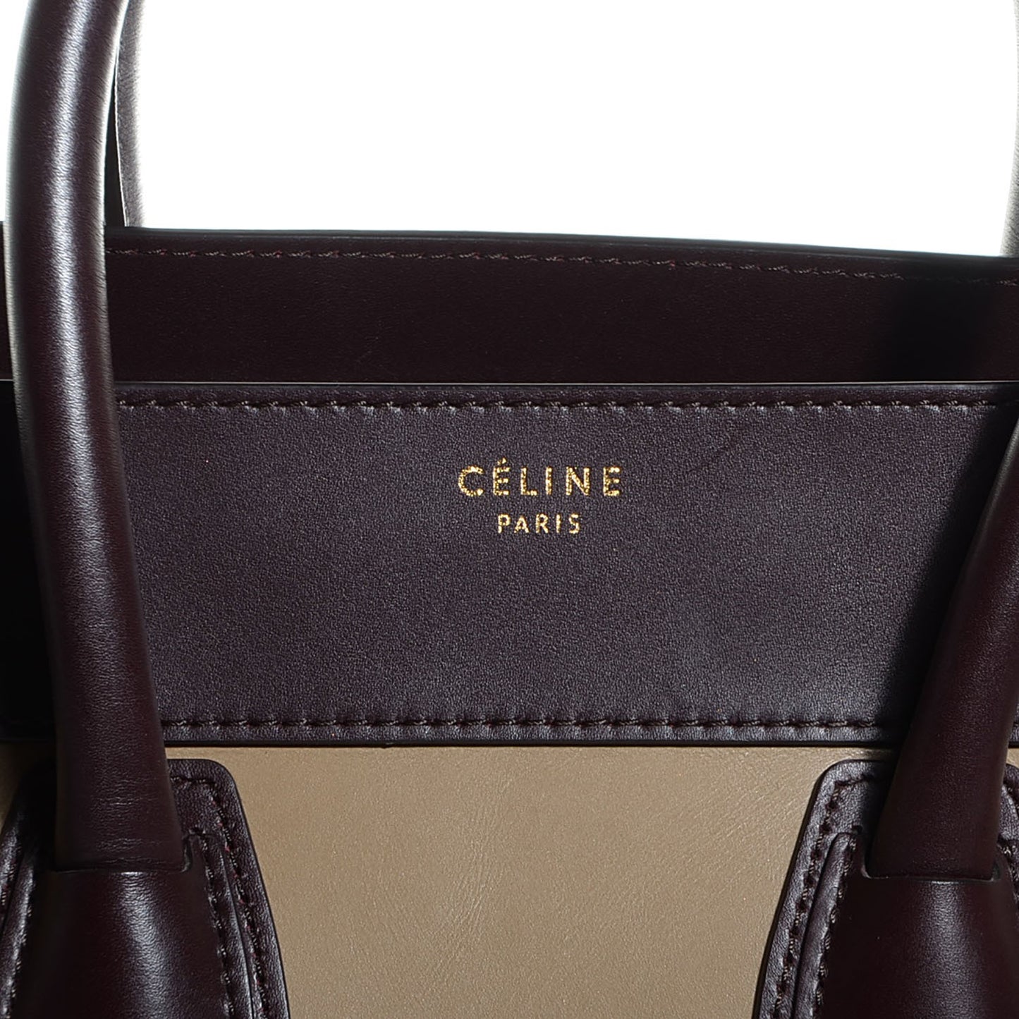 Smooth Calfskin Suede Mini Tri-Color Luggage Beige