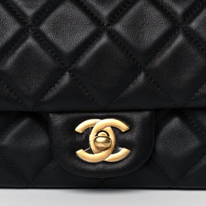 Chanel Calfskin Quilted Small Lady Handle Clutch With Chain Black 7 of 12