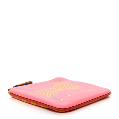 Hermes Swift Couverture Nouvelle Carre Pocket Pouch Rose D'Ete Ambre 4 of 7