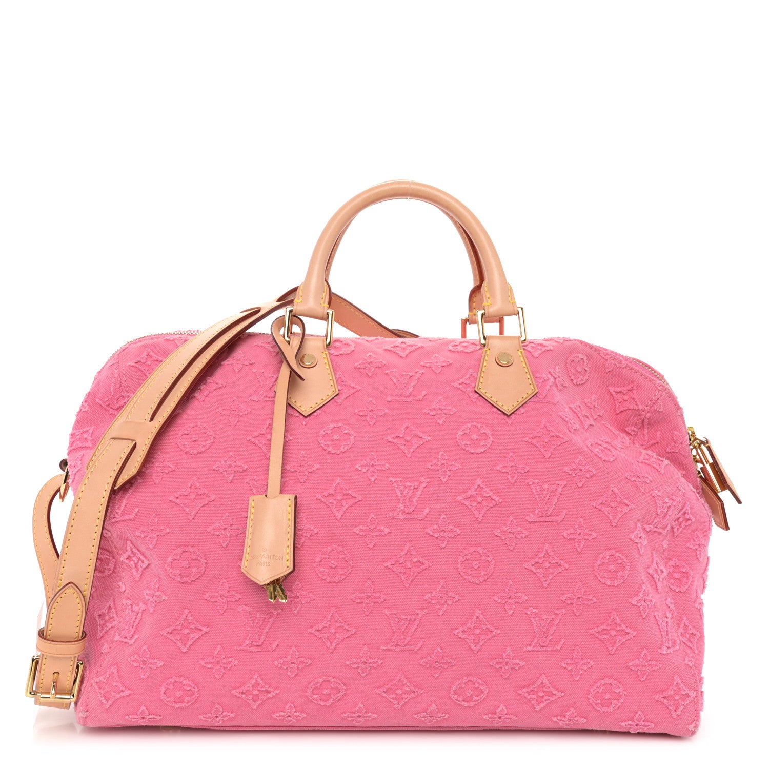 Louis Vuitton Denim Monogram Stone Speedy Bandouliere 35 Rose