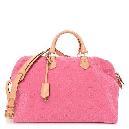 Louis Vuitton Denim Monogram Stone Speedy Bandouliere 35 Rose 1 of 10