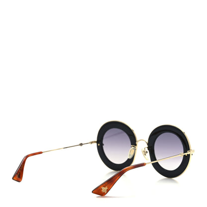 Gucci Metal L'Aveugle Par Amour Round Frame Sunglasses GG0113S Black 4 of 8