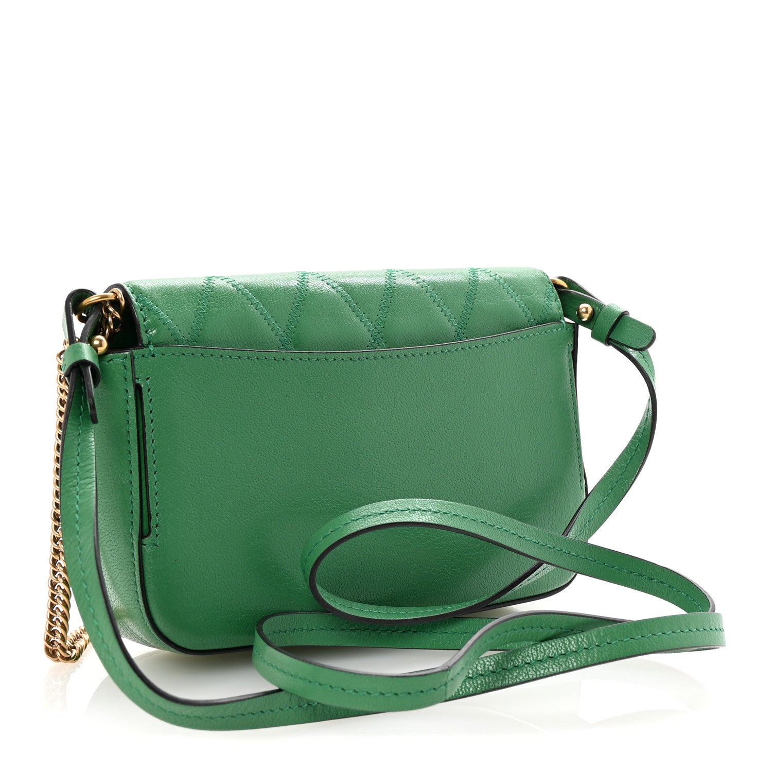 Givenchy Goatskin Quilted GV3 Mini Pocket Convertible Bag Green 3 of 9