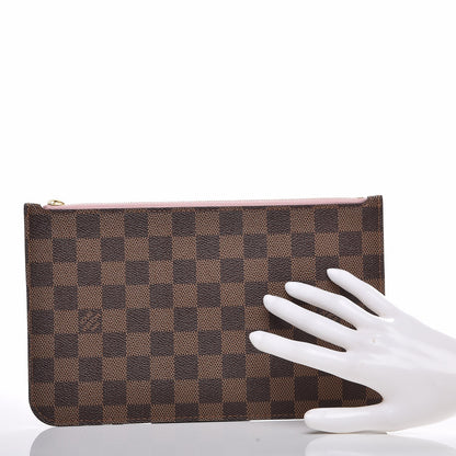 Louis Vuitton Damier Ebene Neverfull MM GM Pochette Rose Ballerine 2 of 7