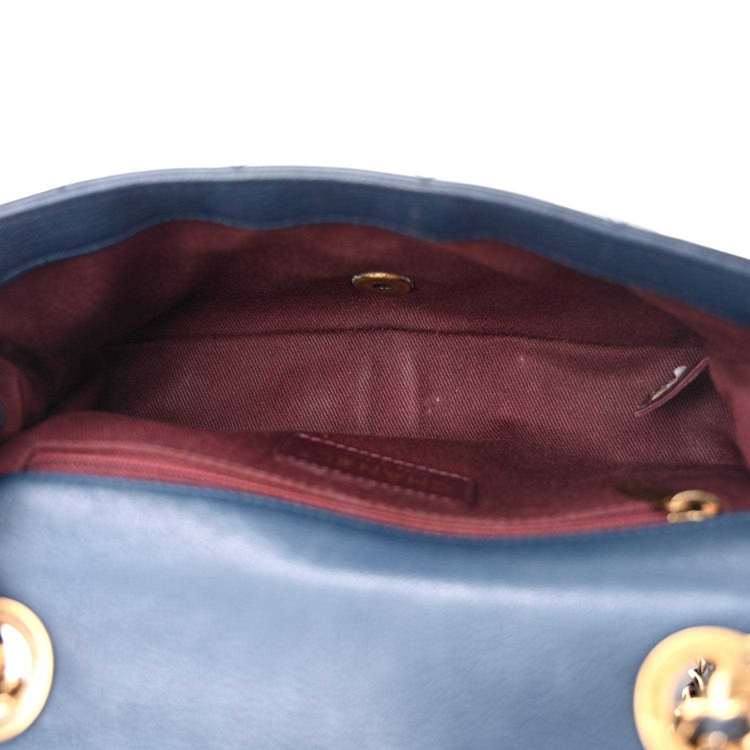 Chanel Patent Goatskin Quilted Small CC Eyelet Flap Blue 5 of 11