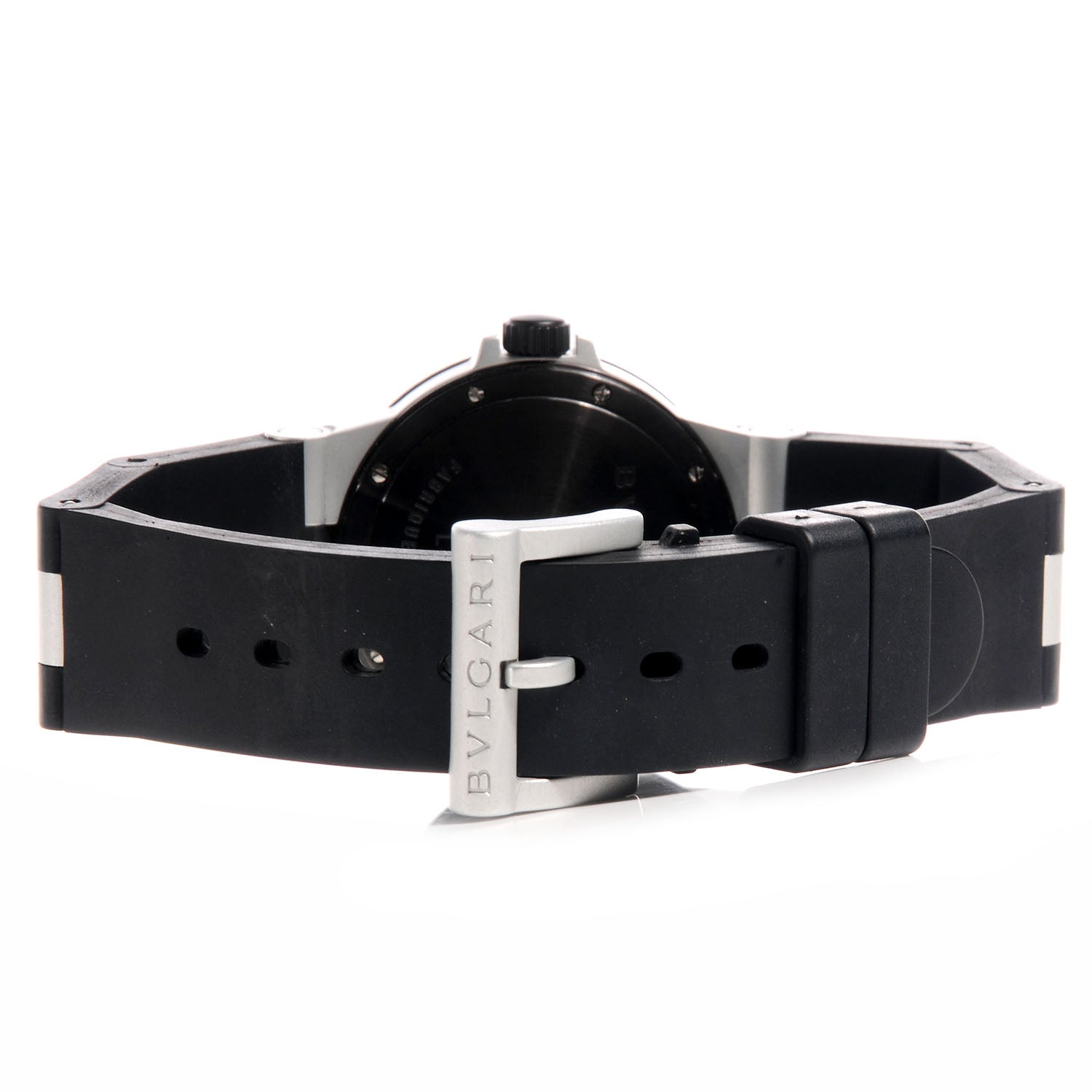 Bulgari Aluminum Rubber 32mm Diagono Quartz Watch 4 of 5