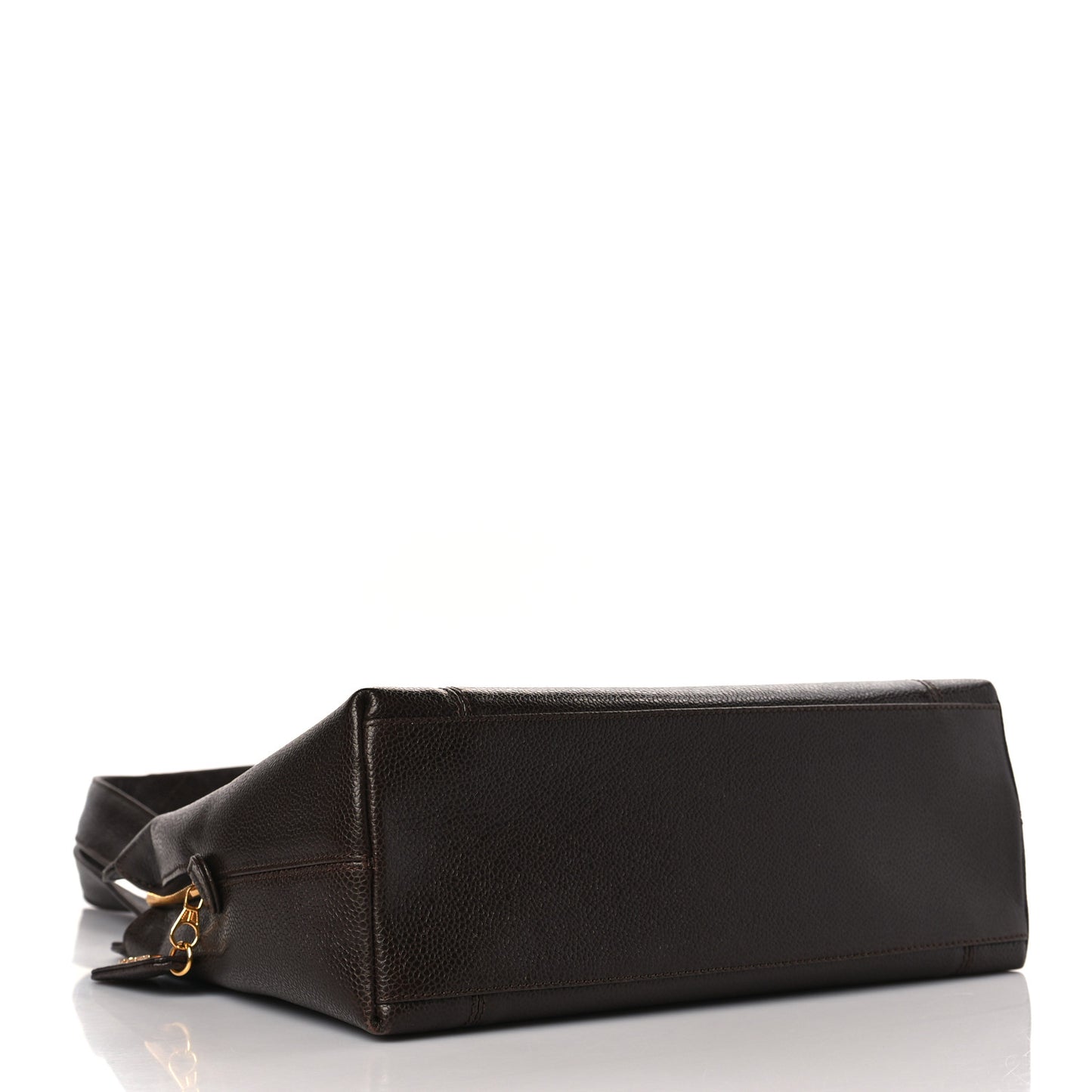 Caviar Logo Shopping Tote Dark Brown