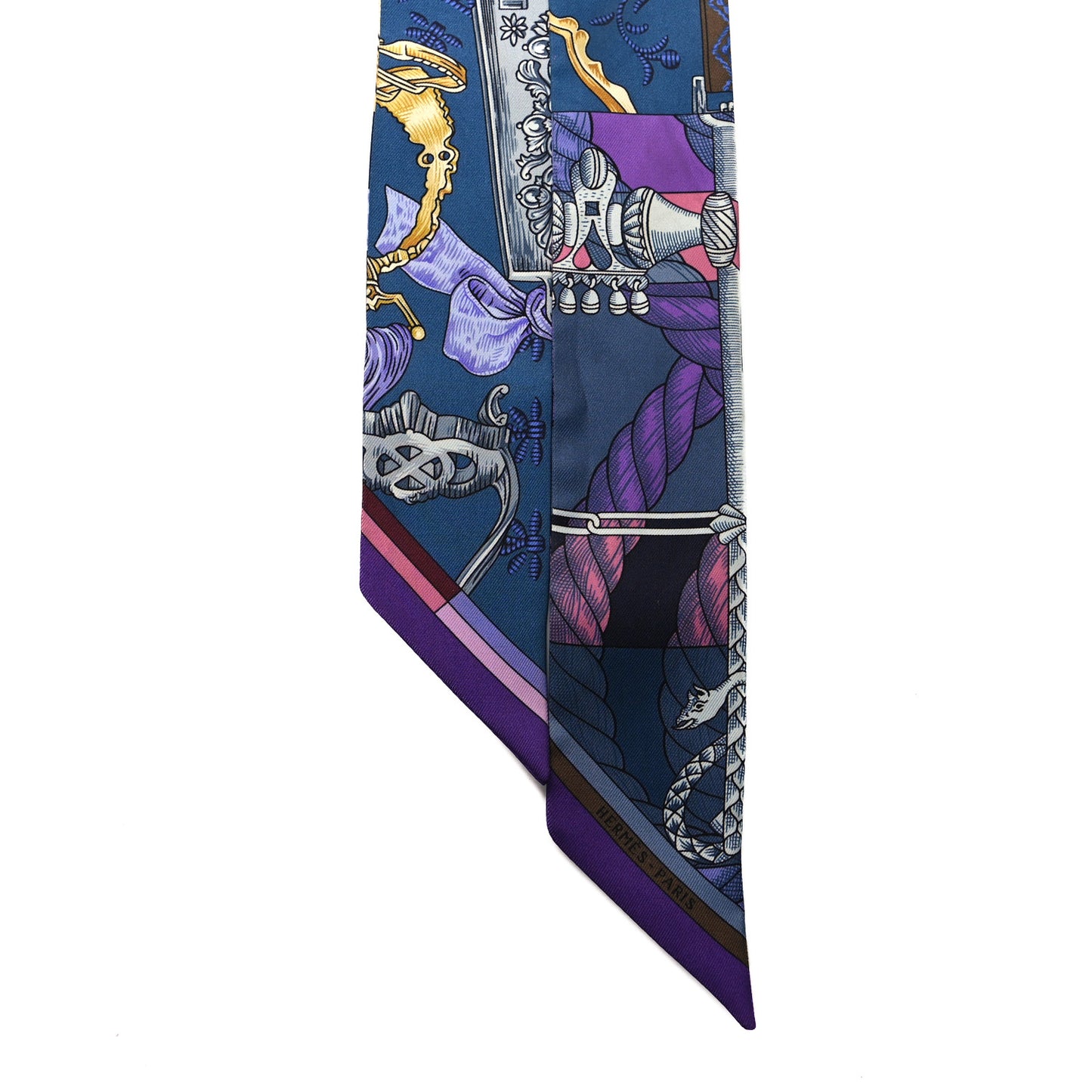 Silk Cavalleria D'Etriers Twilly Violet Bleu Rose