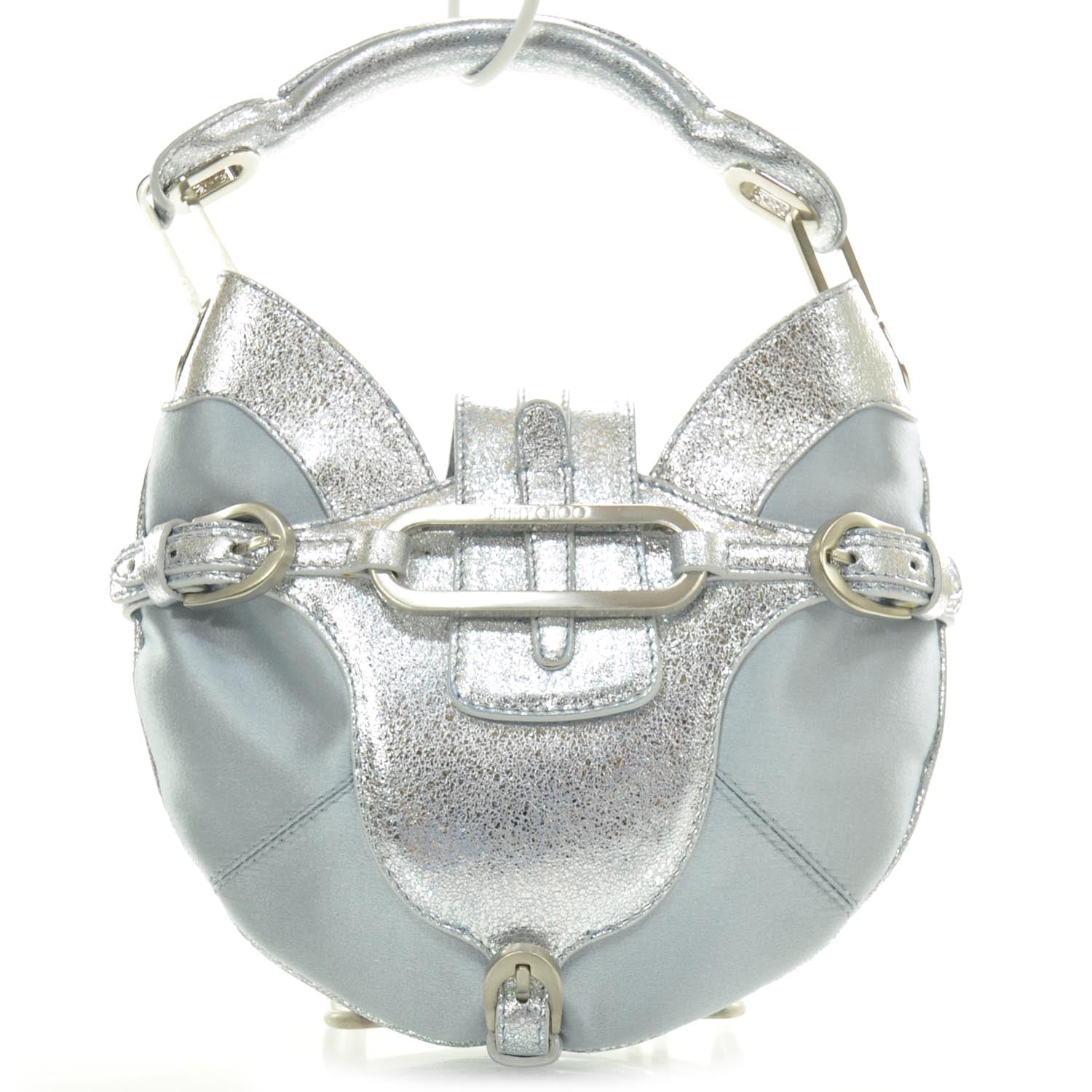 Jimmy Choo Satin and Leather Mini Tulita Metallic 1 of 6