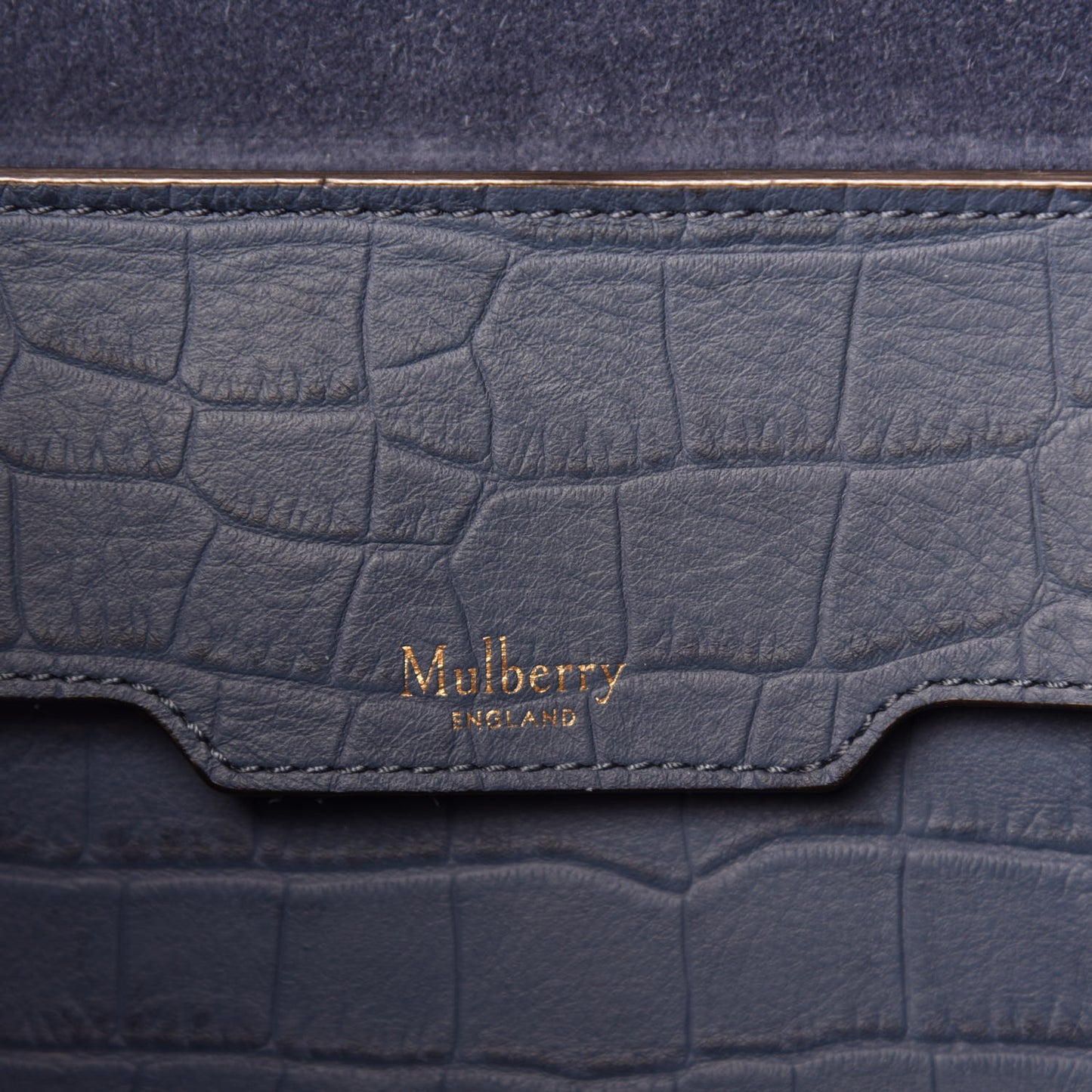 Matte Crocodile Embossed Bayswater Tote Pale Navy