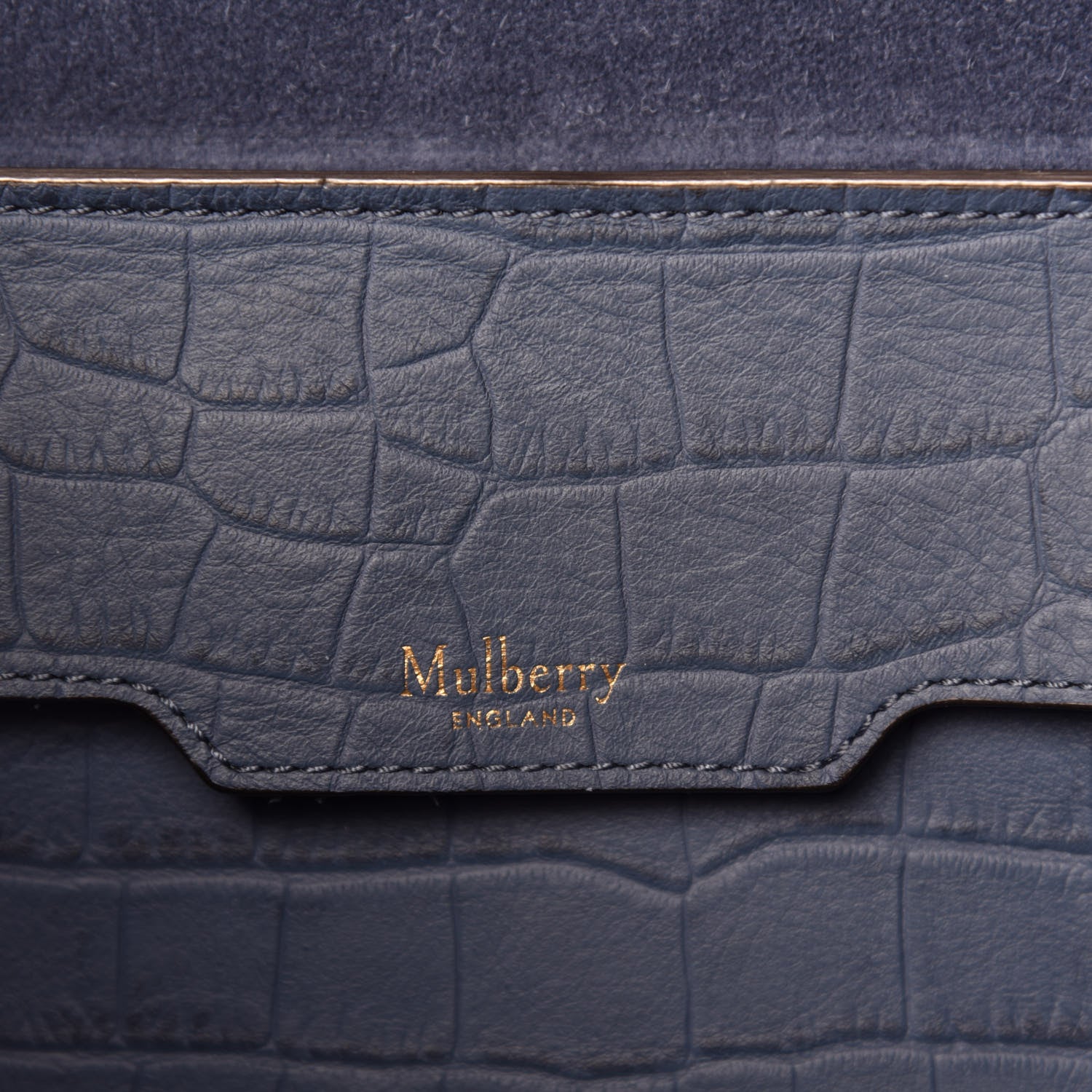 Mulberry Matte Crocodile Embossed Bayswater Tote Pale Navy 13 of 16