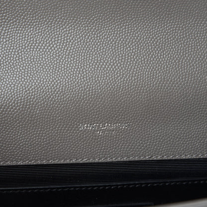 Saint Laurent Grain De Poudre Medium Classic Monogram Kate Satchel Earth Grey 9 of 11