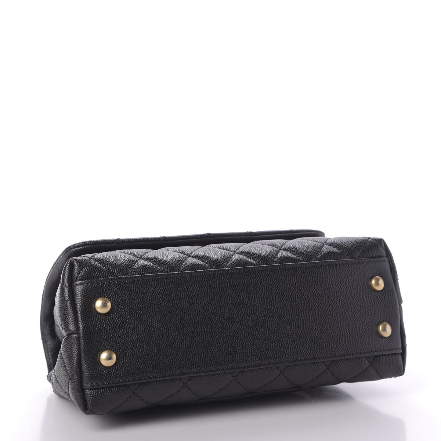 Caviar Quilted Mini Coco Handle Flap Black