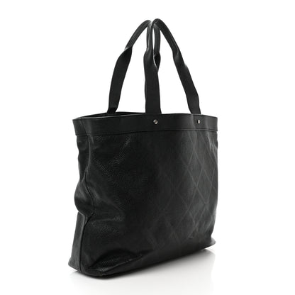 Chanel Goatskin Perforated Large CC Tote Black 3 of 16