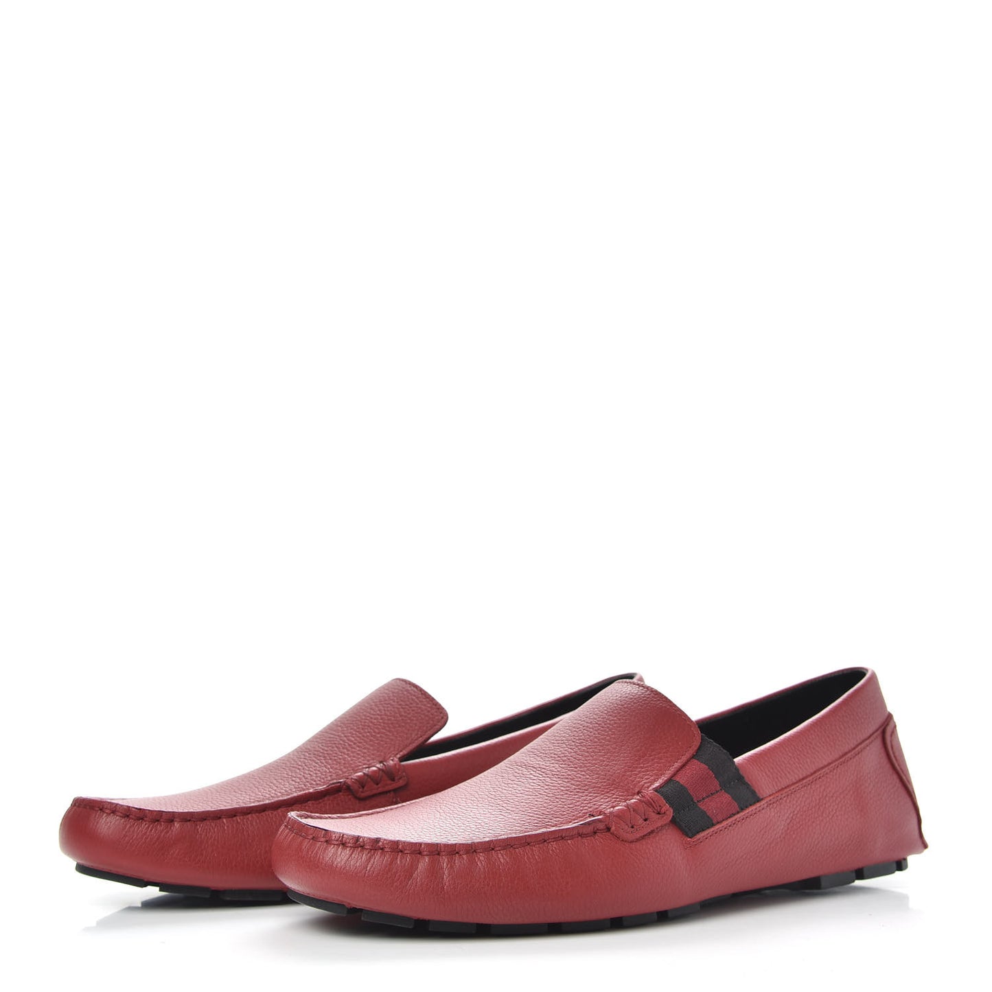 Calfskin Web Mens Driver Loafers 8.5 Red
