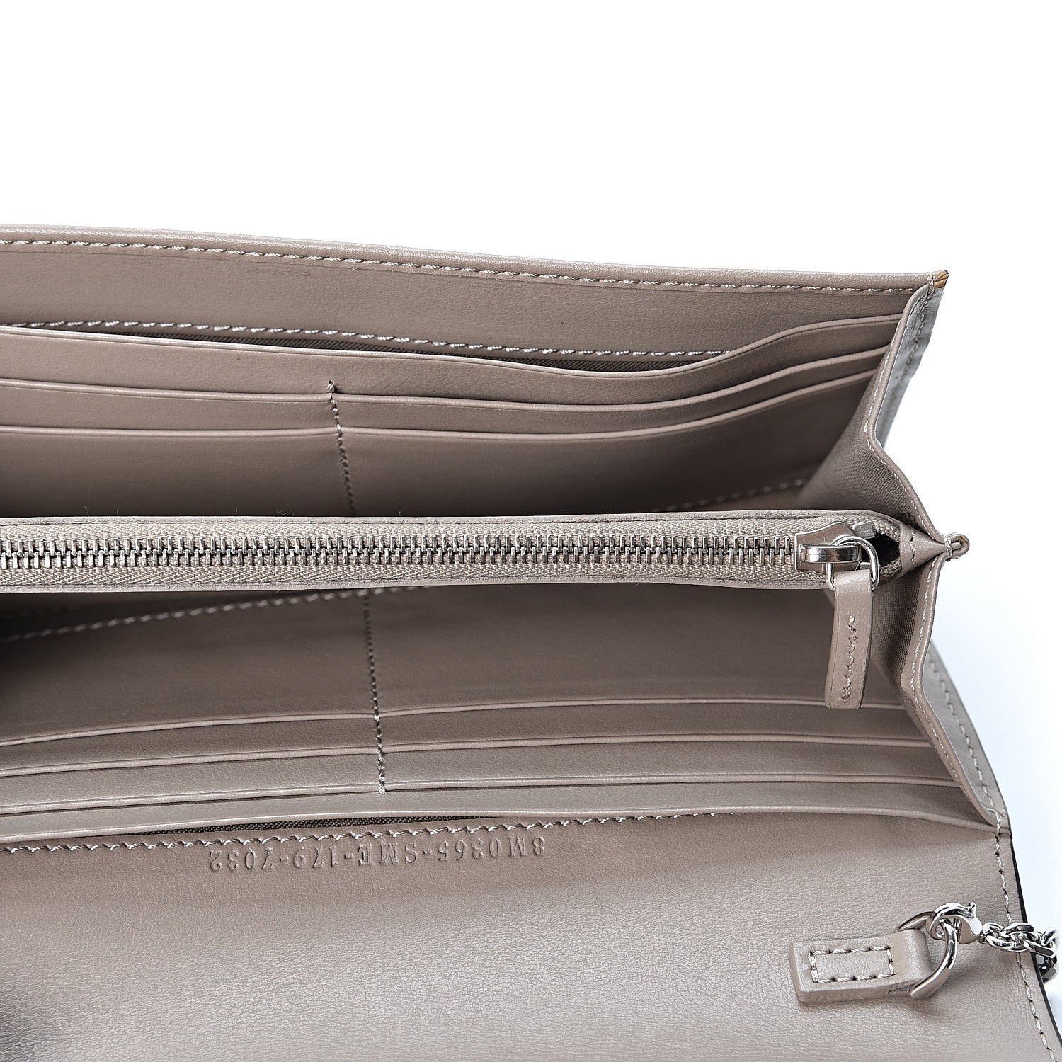 Fendi Vitello Liberty Century Lucido By The Way Continental Wallet On Chain Tortora 4 of 9