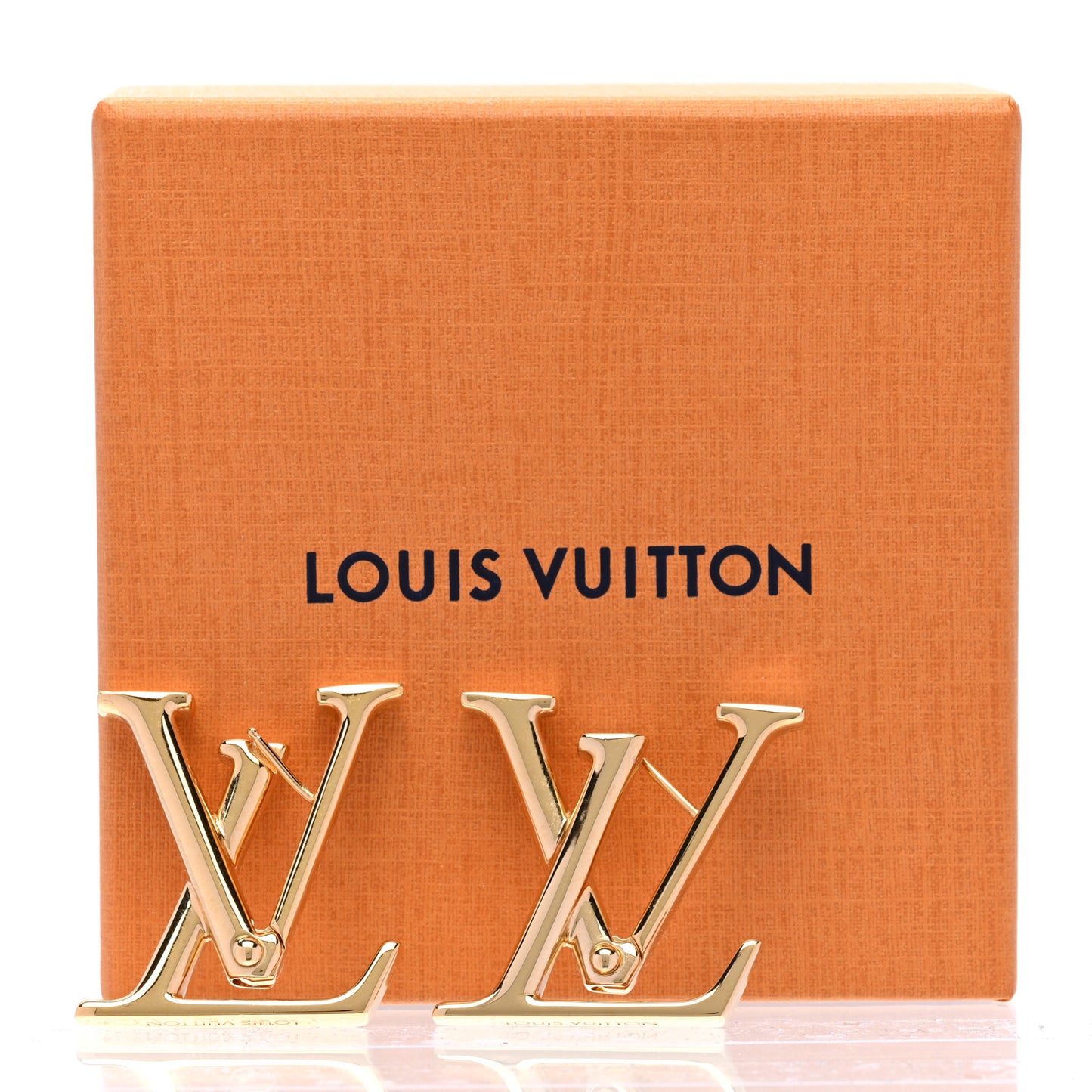 Metal Macro LV Earrings Gold
