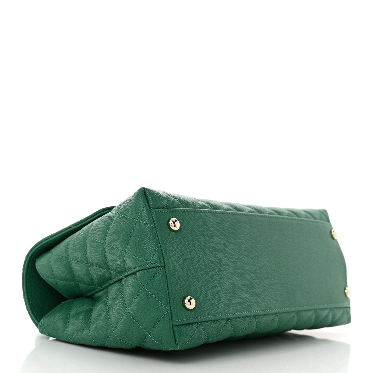 Chanel Caviar Quilted Small Coco Handle Flap Green 4 of 11